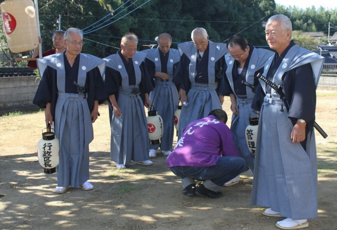 山野の楽当日　参加者 嘉麻市山野若八幡神社にて